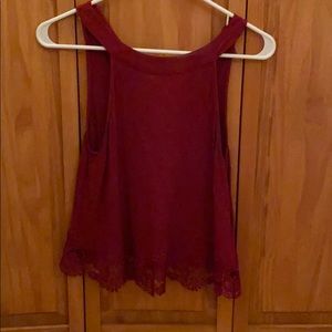 deep red Abercrombie & Fitch tank top